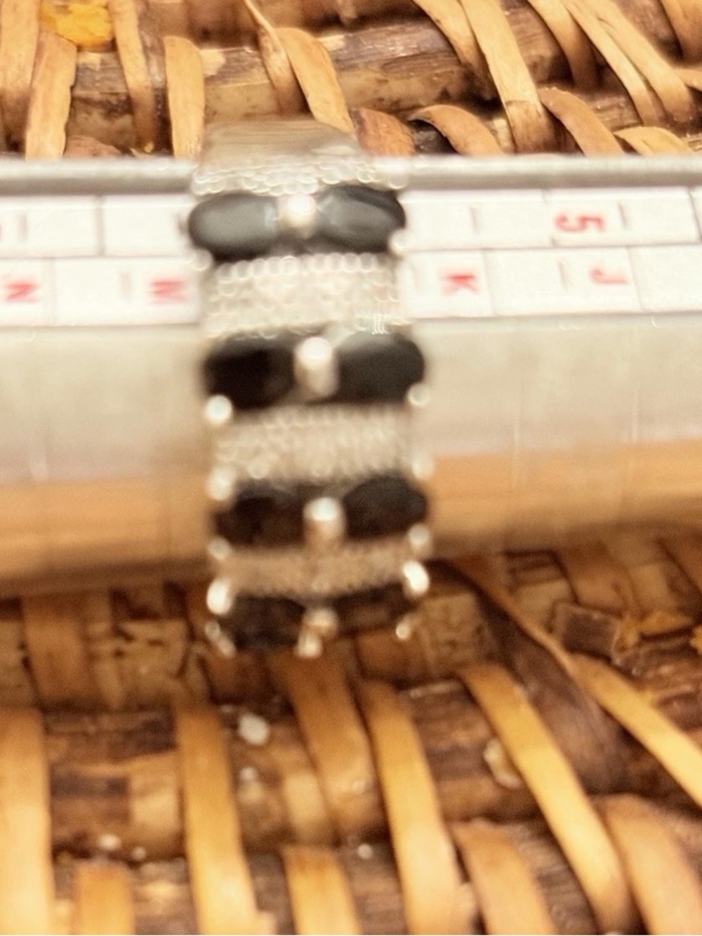 19.50K White & Black Onyx Fire Topaz Silver Ring Size 6 US Seller - Picture 5 of 5
